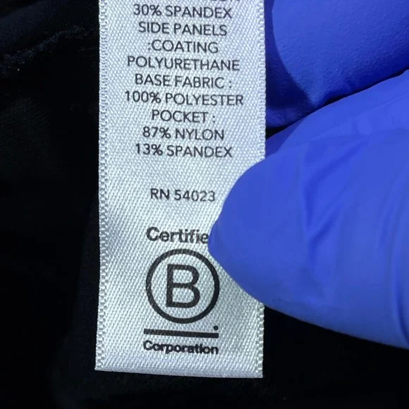 Athleta Venice Velvet Stripe Jogger Black Womens Size M Ribbed Waist Zip Pockets - Picture 14 of 16